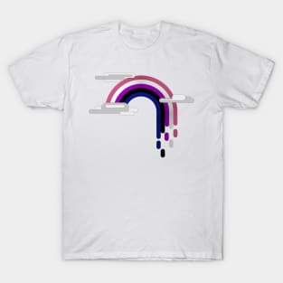 Gender Fluid Pride Flag Minimalist Drip Rainbow Design T-Shirt